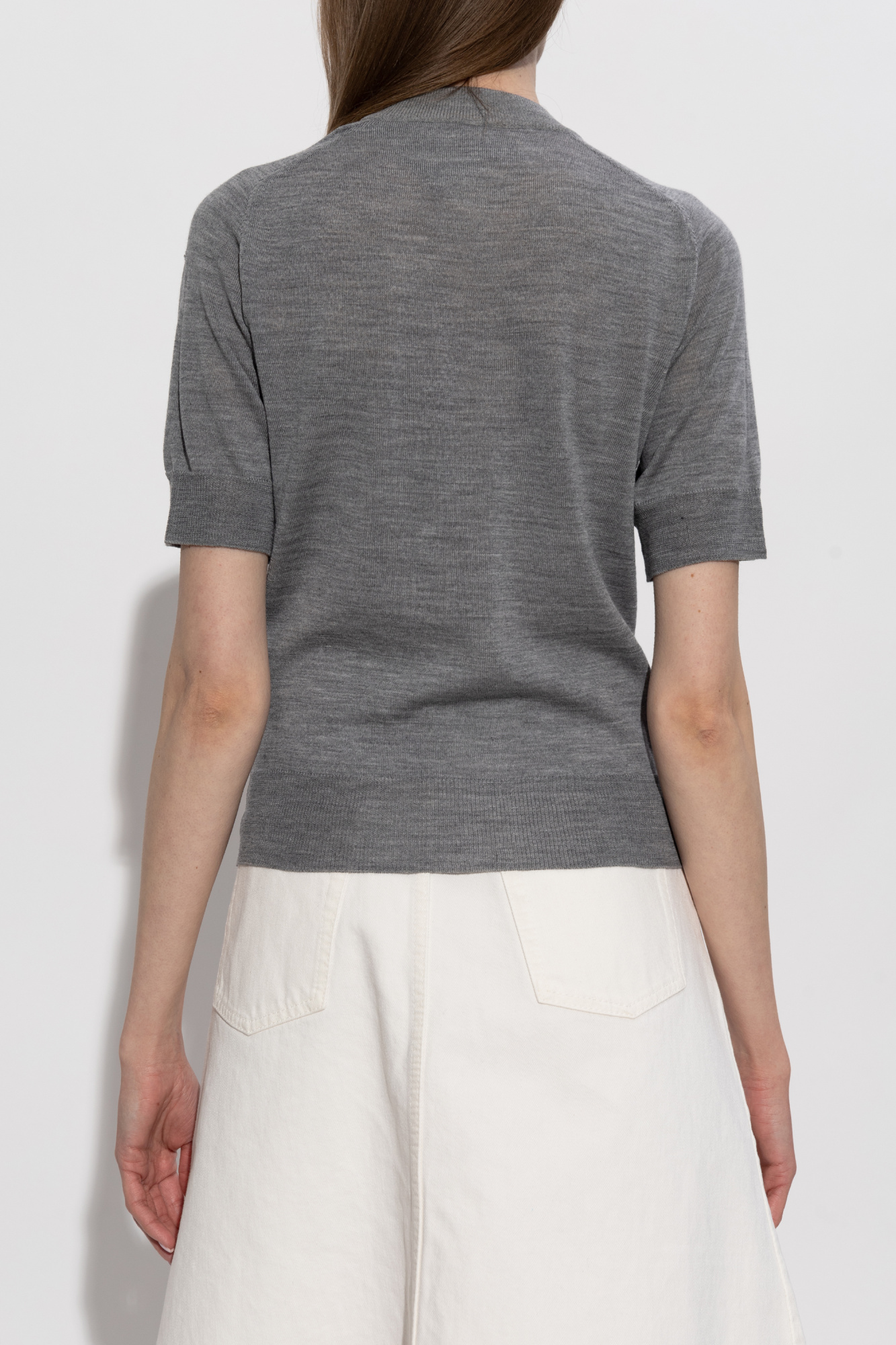 Ami Alexandre Mattiussi Wool cardigan with short sleeves | Women's